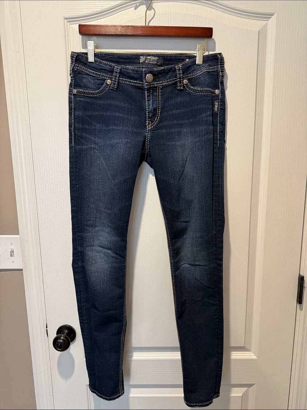 Silver Jeans Deep Indigo Skinny Jeans